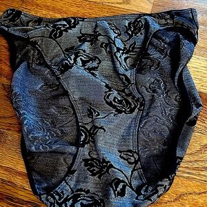 🌸🌺VTG NWOT OLGA SexyPanty.DarkBlueFlowersOn grayish/blue background.Excellent